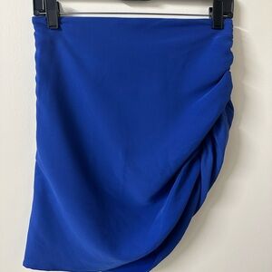 Lovers + Friends Royal Blue Ruched Mini Skirt